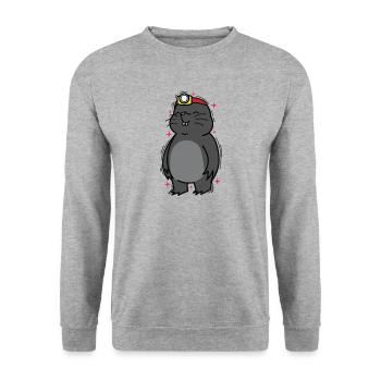 Taupe avec monticule d’animaux de lampe frontale - Sweat-shirt Unisexe - gris chiné - Devant - Alina (178cm) & Michal (187cm)