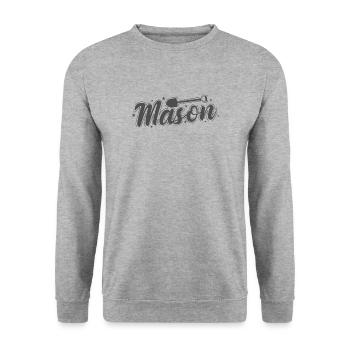 Mason Life Handwerk Berufung - Unisex Pullover - Weißgrau meliert - Vorne - Alina (178cm) & Michal (187cm)