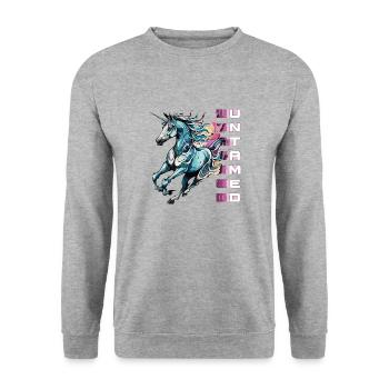 Untamed Beauty - Running Unicorn - Unisex Sweatshirt - salt & pepper - Front - Alina (178cm) & Michal (187cm)