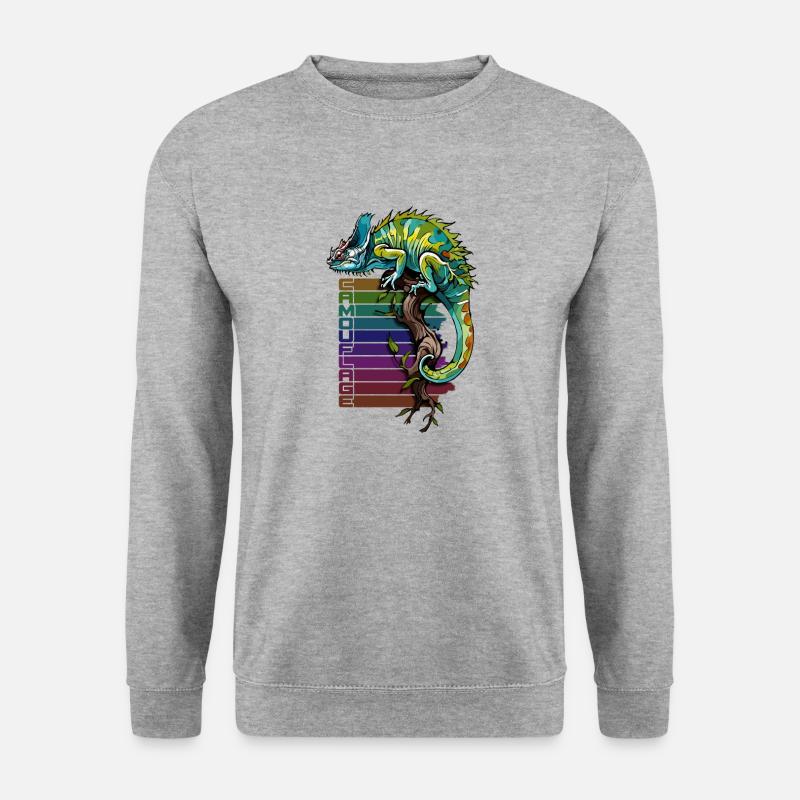 Meister des Camouflage-Chamäleons - Unisex Pullover - Weißgrau meliert