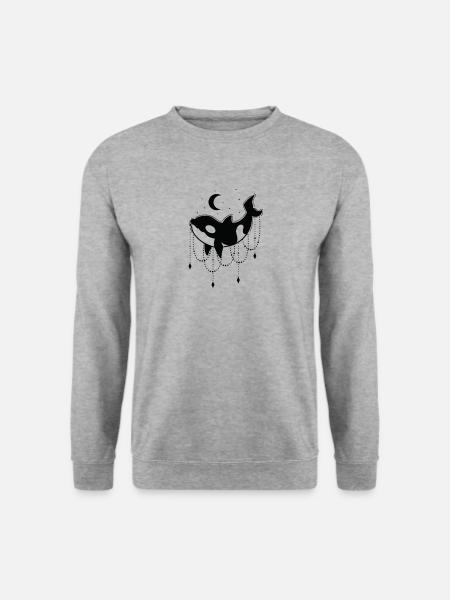 Orca mit Ketten vor Mond - Unisex sweater - hvidgrå meleret