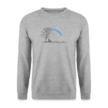 Shooting star in dark sky - Unisex Sweatshirt - salt & pepper - Front - Alina (178cm) & Michal (187cm)