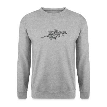 Orchidee Blüte Blume Duft - Unisex Pullover - Weißgrau meliert - Vorne - Alina (178cm) & Michal (187cm)