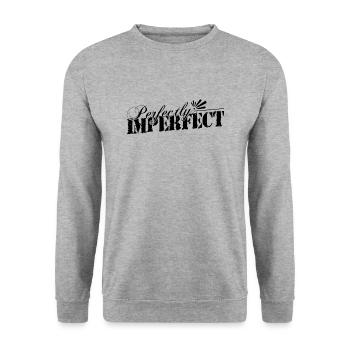 Perfectly Imperfect das bin ich - Unisex Pullover - Weißgrau meliert - Vorne - Alina (178cm) & Michal (187cm)