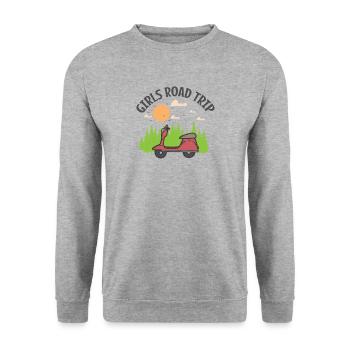 Filles Road Trip Voyage Aventure Route - Sweat-shirt Unisexe - gris chiné - Devant - Alina (178cm) & Michal (187cm)