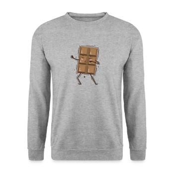 Tafel Schokolade kann Karate Süßigkeit - Unisex Pullover - Weißgrau meliert - Vorne - Alina (178cm) & Michal (187cm)