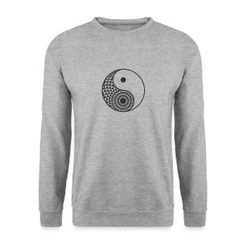 Yin Yang Symbol - Unisex Sweatshirt - salt & pepper - Front - Alina (178cm) & Michal (187cm)