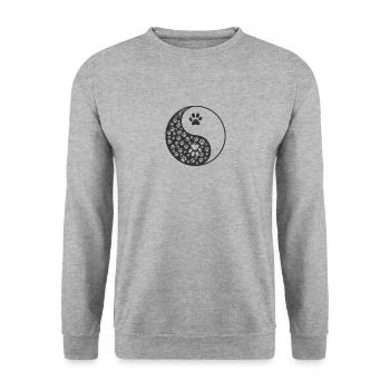 Animal Paw Yin and Yang Symbol - Unisex Sweatshirt - salt & pepper - Front - Alina (178cm) & Michal (187cm)