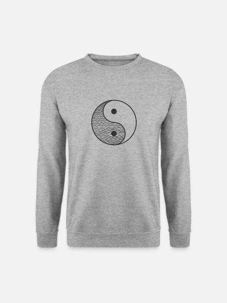 Waves Yin and Yang Sign - Unisex Sweatshirt - salt & pepper