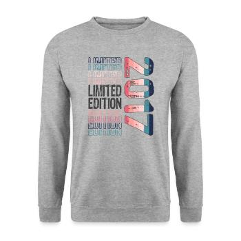 Limited Edition seit 2017 Geburtstag Vintage 2017 - Unisex Pullover - Weißgrau meliert - Vorne - Alina (178cm) & Michal (187cm)