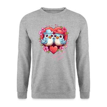 Forever Flying Together and Loving Love Flight - Unisex Sweatshirt - salt & pepper - Front - Alina (178cm) & Michal (187cm)