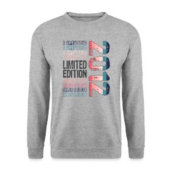 Limited Edition seit 2012 Geburtstag Vintage 2012 - Unisex Pullover - Weißgrau meliert - Vorne - Alina (178cm) & Michal (187cm)