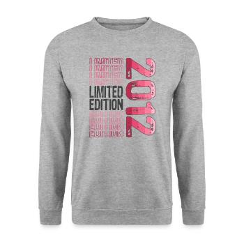 Limited Edition seit 2012 Geburtstag Vintage 2012 - Unisex Pullover - Weißgrau meliert - Vorne - Alina (178cm) & Michal (187cm)