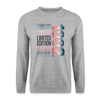 Limited Edition Since 1992 Birthday Vintage 1992 - Unisex Sweatshirt - salt & pepper - Front - Alina (178cm) & Michal (187cm)