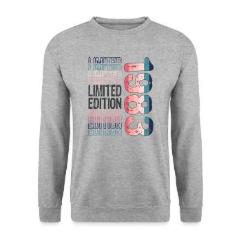 Edition limitée depuis 1983 Anniversaire Millésime 1983 - Sweat-shirt Unisexe - gris chiné - Devant - Alina (178cm) & Michal (187cm)
