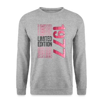 Limited Edition Since 1977 Birthday Vintage 1977 - Unisex Sweatshirt - salt & pepper - Front - Alina (178cm) & Michal (187cm)