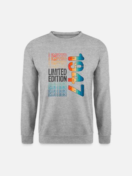 Limited Edition seit 1947 Geburtstag Vintage 1947 - Unisex Pullover - Weißgrau meliert