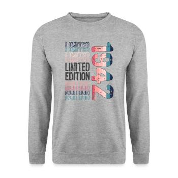 Limited Edition seit 1942 Geburtstag Vintage 1942 - Unisex Pullover - Weißgrau meliert - Vorne - Alina (178cm) & Michal (187cm)
