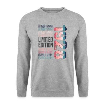 Edition limitée depuis 1928 Anniversaire Millésime 1928 - Sweat-shirt Unisexe - gris chiné - Devant - Alina (178cm) & Michal (187cm)