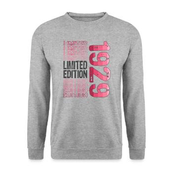 Limited Edition seit 1929 Geburtstag Vintage 1929 - Unisex Pullover - Weißgrau meliert - Vorne - Alina (178cm) & Michal (187cm)