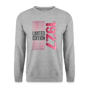 Limited Edition seit 1927 Geburtstag Vintage 1927 - Unisex Pullover - Weißgrau meliert - Vorne - Alina (178cm) & Michal (187cm)