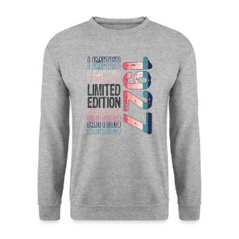 Limited Edition seit 1927 Geburtstag Vintage 1927 - Unisex Pullover - Weißgrau meliert - Vorne - Alina (178cm) & Michal (187cm)