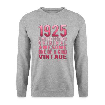 Limited Edition seit 1925 Geburtstag Vintage 1925 - Unisex Pullover - Weißgrau meliert - Vorne - Alina (178cm) & Michal (187cm)
