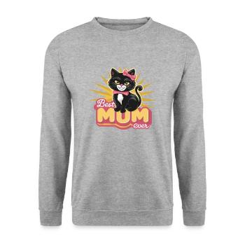 Best Mom Forever - Chat à motif de fête des mères - Sweat-shirt Unisexe - gris chiné - Devant - Alina (178cm) & Michal (187cm)