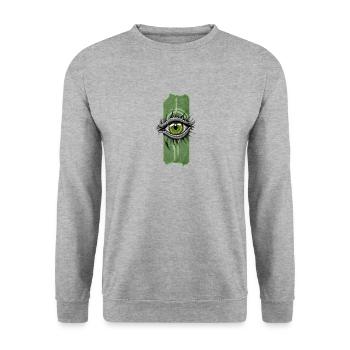 Evolving Gaze: Reptile Eye - Unisex Sweatshirt - salt & pepper - Front - Alina (178cm) & Michal (187cm)