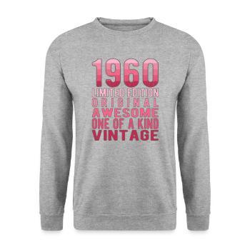 Édition limitée depuis 1960 anniversaire Vintage des années 1960 - Sweat-shirt Unisexe - gris chiné - Devant - Alina (178cm) & Michal (187cm)