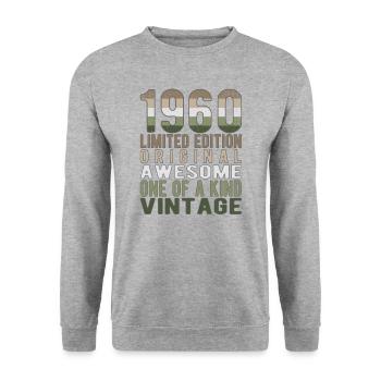 Édition limitée depuis 1960 anniversaire Vintage des années 1960 - Sweat-shirt Unisexe - gris chiné - Devant - Alina (178cm) & Michal (187cm)