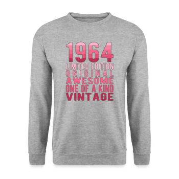 Limited Edition Since 1964 Birthday Vintage 1964 - Unisex Sweatshirt - salt & pepper - Front - Alina (178cm) & Michal (187cm)