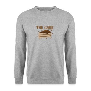 The Cake Chocolate Cake - Unisex Sweatshirt - salt & pepper - Front - Alina (178cm) & Michal (187cm)
