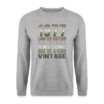 Limited Edition Since 1977 Birthday Vintage 1977 - Unisex Sweatshirt - salt & pepper - Front - Alina (178cm) & Michal (187cm)