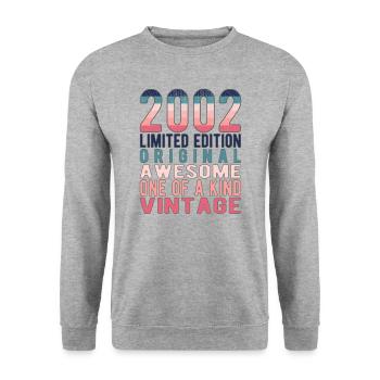Limited Edition Since 2002 Birthday Vintage 2002 - Unisex Sweatshirt - salt & pepper - Front - Alina (178cm) & Michal (187cm)