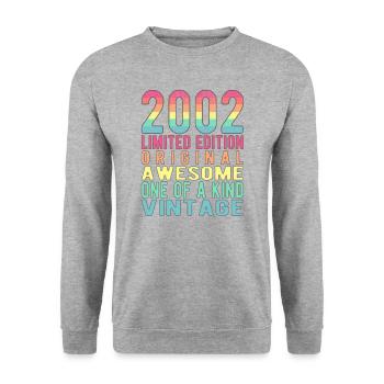 Limited Edition Since 2002 Birthday Vintage 2002 - Unisex Sweatshirt - salt & pepper - Front - Alina (178cm) & Michal (187cm)