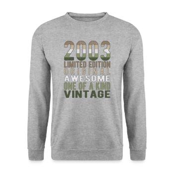 Limited Edition Since 2003 Birthday Vintage 2003 - Unisex Sweatshirt - salt & pepper - Front - Alina (178cm) & Michal (187cm)