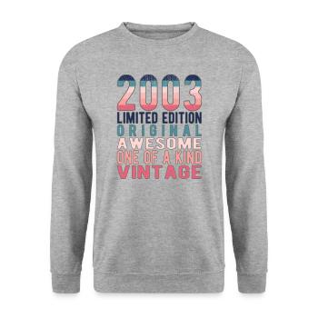 Limited Edition Since 2003 Birthday Vintage 2003 - Unisex Sweatshirt - salt & pepper - Front - Alina (178cm) & Michal (187cm)