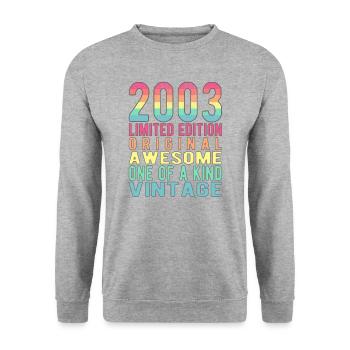 Limited Edition Since 2003 Birthday Vintage 2003 - Unisex Sweatshirt - salt & pepper - Front - Alina (178cm) & Michal (187cm)