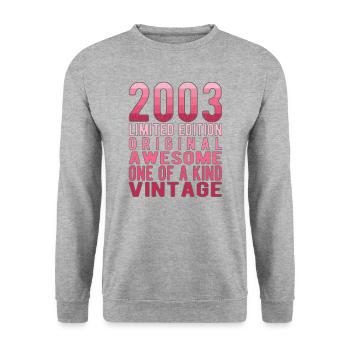 Limited Edition Since 2003 Birthday Vintage 2003 - Unisex Sweatshirt - salt & pepper - Front - Alina (178cm) & Michal (187cm)