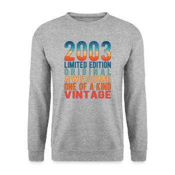 Limited Edition Since 2003 Birthday Vintage 2003 - Unisex Sweatshirt - salt & pepper - Front - Alina (178cm) & Michal (187cm)