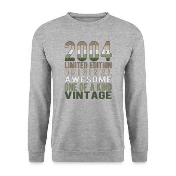 Edition limitée depuis 2004 Anniversaire Millésime 2004 - Sweat-shirt Unisexe - gris chiné - Devant - Alina (178cm) & Michal (187cm)