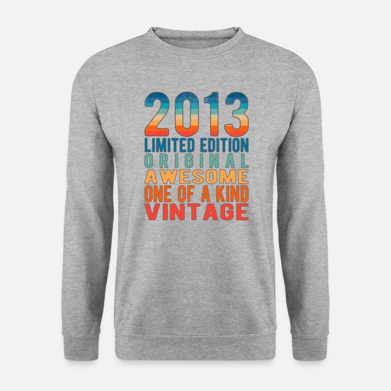 Limited Edition seit 2013 Geburtstag Vintage 2013 - Unisex Pullover - Weißgrau meliert
