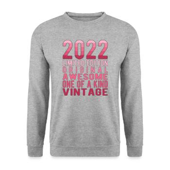 Edition limitée depuis 2022 Anniversaire Millésime 2022 - Sweat-shirt Unisexe - gris chiné - Devant - Alina (178cm) & Michal (187cm)