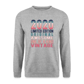 Edition limitée depuis 2020 Anniversaire Millésime 2020 - Sweat-shirt Unisexe - gris chiné - Devant - Alina (178cm) & Michal (187cm)