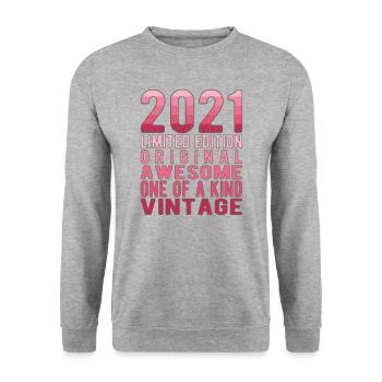 Limited Edition Since 2021 Birthday Vintage 2021 - Unisex Sweatshirt - salt & pepper - Front - Alina (178cm) & Michal (187cm)