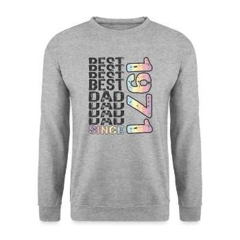 Bester Papa der Welt seit 1971 Vatertag - Unisex Pullover - Weißgrau meliert - Vorne - Alina (178cm) & Michal (187cm)