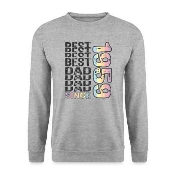 Best dad in the world since 1959 Father's Day - Unisex Sweatshirt - salt & pepper - Front - Alina (178cm) & Michal (187cm)