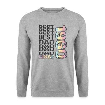 Bester Papa der Welt seit 1960 Vatertag - Unisex Pullover - Weißgrau meliert - Vorne - Alina (178cm) & Michal (187cm)