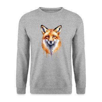 Foxy Watercolor - A Brush with Nature - Unisex Sweatshirt - salt & pepper - Front - Alina (178cm) & Michal (187cm)